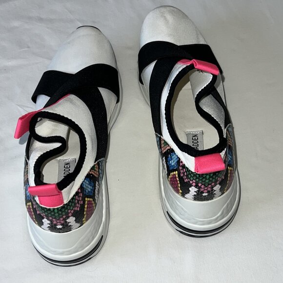 Steve Madden Cryme Multi color Snake skin Sneakers Black & Pink Size 8 - Picture 6 of 10